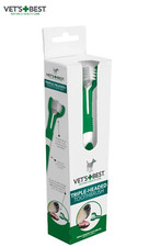 VETS BEST TRIPLE-HEADED TOOTHBRUSH FOR PET DOGS & CATS TEETH CLEANING DENTAL