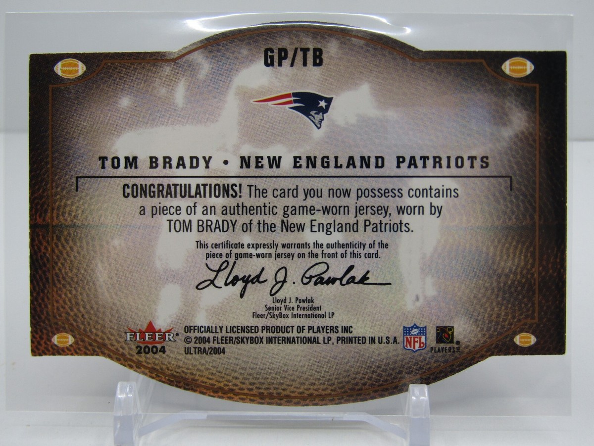 TOM BRADY 2004 FLEER ULTRA GRIDIRON PRODUCERS GAME WORN JERSEY DIE