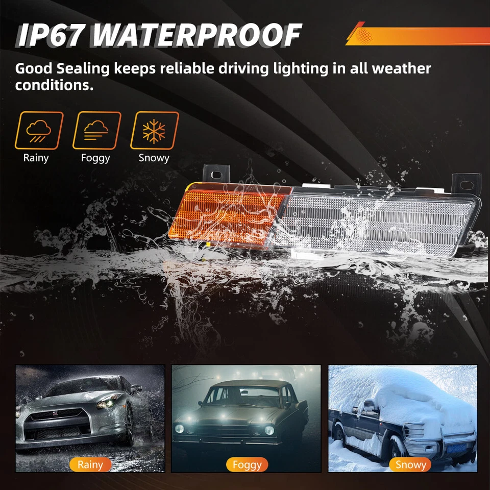 2X Luz de señalización lateral de señal de giro de esquina delantera especificaciones OEM para Corvette C4 1984-1987 Foto 4 de 4