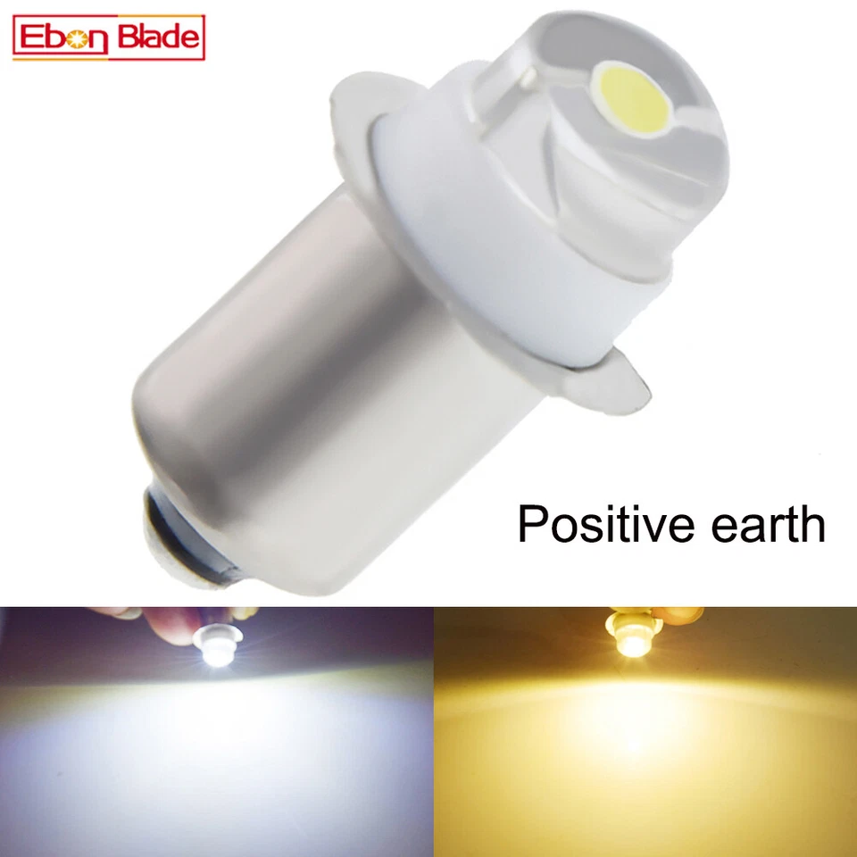 Positive Earth P13.5S 0.5W LED Taschenlampe Ersatzbirne 1.2V 1.5V 2.2V 2.4V 3V - Bild 1 von 4