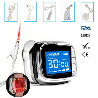 LASTEK 6 in 1 650nm Soft Laser Watch Therapy Device 5 Probes Home Medical Tools