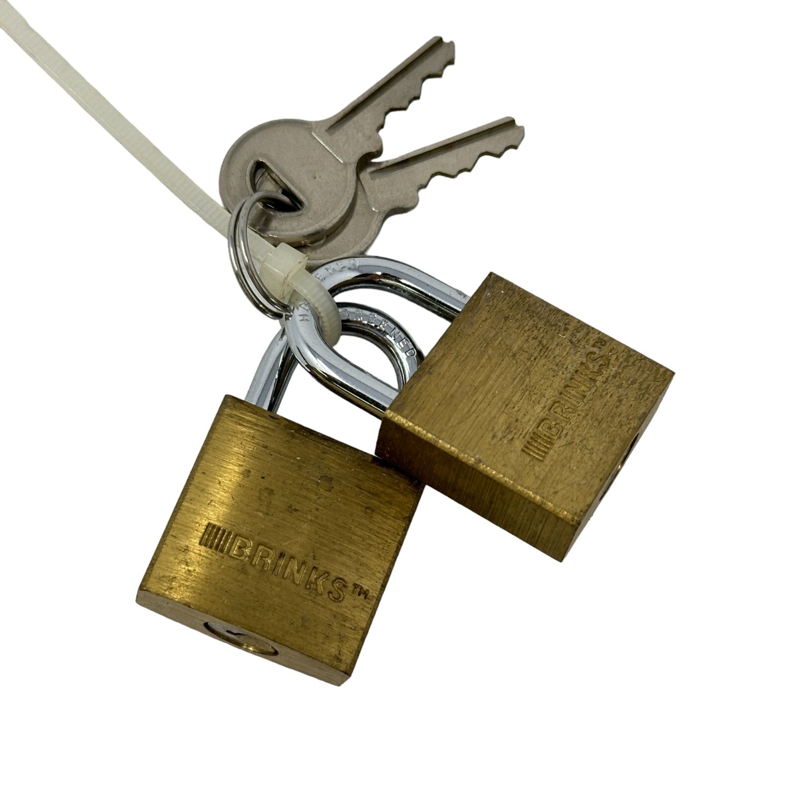 LOT of 2 Brinks 40mm Solid Brass Padlocks with Keys - Heavy Duty ...