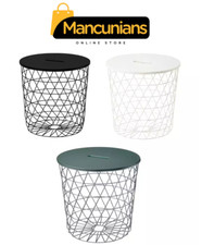 IKEA KVISTBRO Storage Table STORAGE BASKET WHITE BLACK GREEN 44 CM