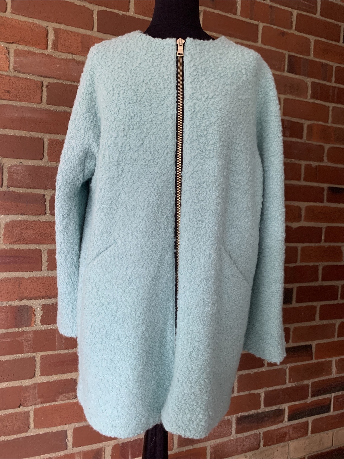 duck egg blue coat