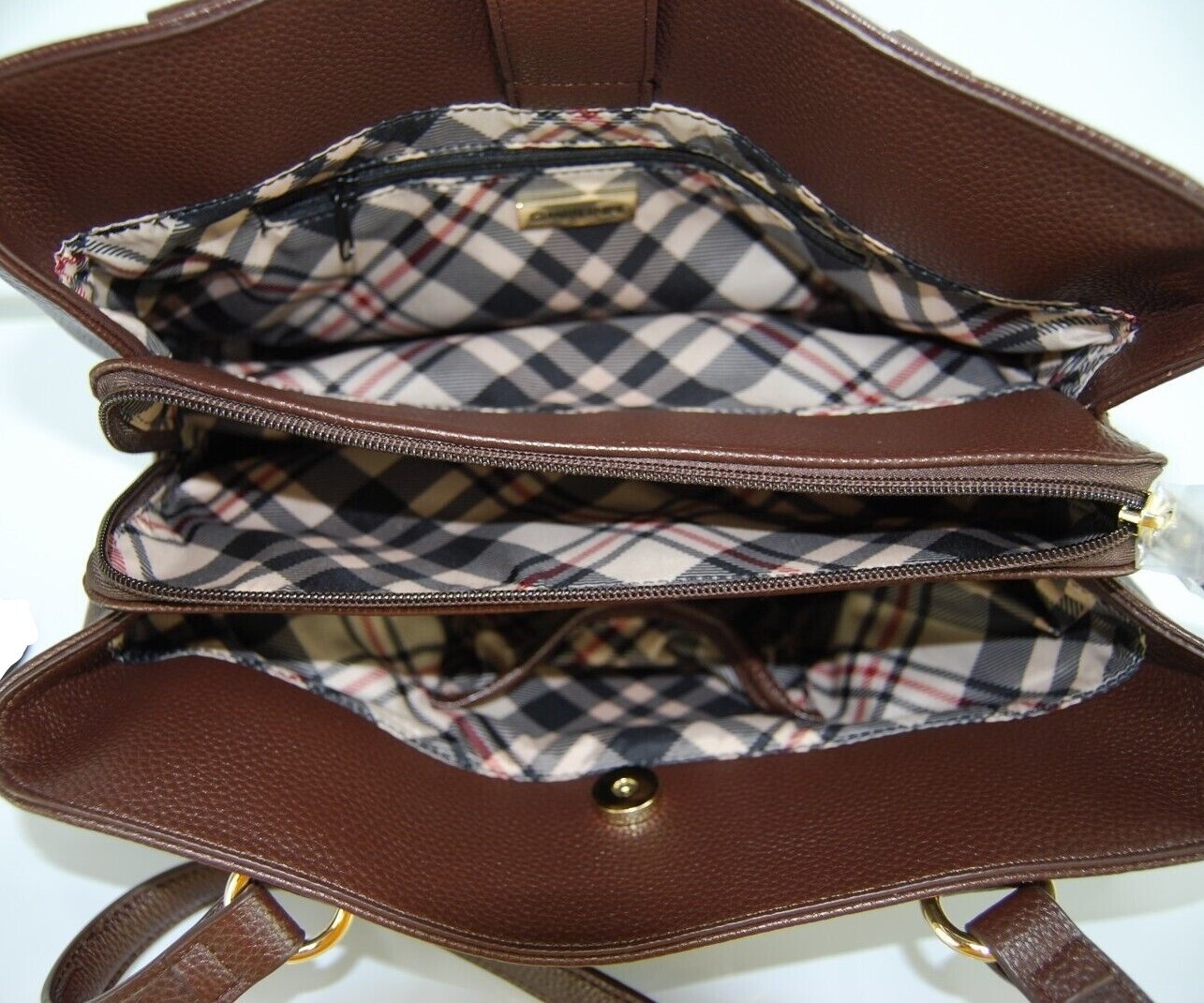 GIANI BERNINI Tote Horsebit Leather Organizing Satchel Shoulder Bag