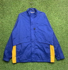 Nike Track Jacket Mens XL Full Zip Up Vented Windbreaker Rain Blue Sports 90s