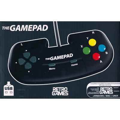 THEGAMEPAD Schwarz für alle Retro Games Produkte + Windows MAC Linux NEU&OVP