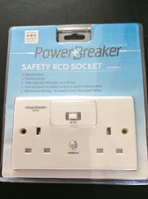 NEW PowerBreaker 13A 2 Gang Type A Passive Unswitched RCD Socket White X1