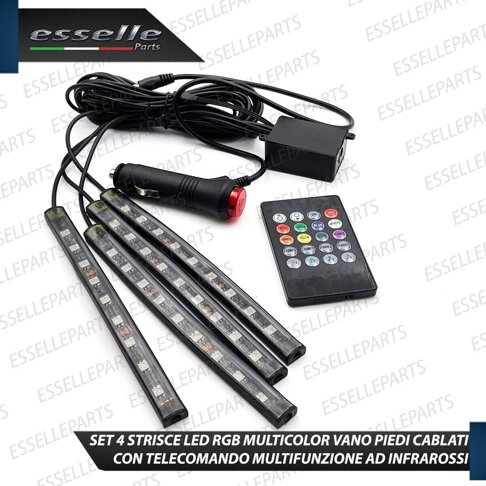 KIT LED STRISCIA INTERNI RGB VANO PIEDI PER LEXUS ES MULTICOLOR TELECOMANDO - Immagine 3 di 4