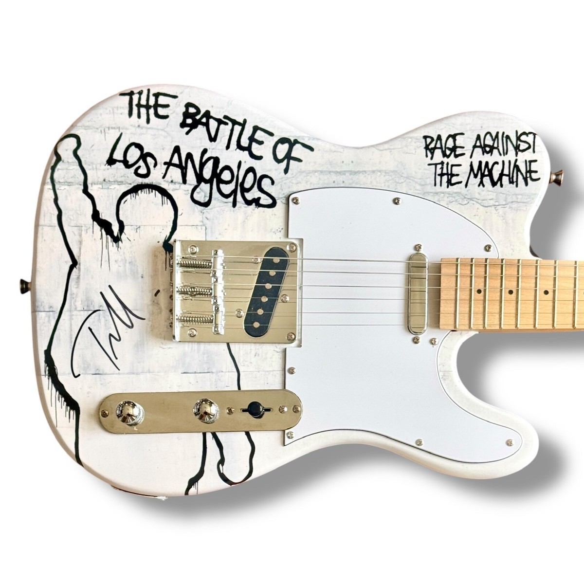 ギター TAMO MACHINE Tom Morello Signed Guitar Custom Graphics JSA COA Rage Against the