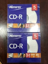 MEMOREX Music  CD-R  5 Pack 52X  700MB  80min NEW 2 for 1 🇺🇸 