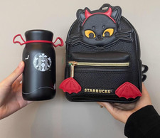 Set di tazze isolate in acciaio inox Starbucks Halloween gatto nero 350 ml