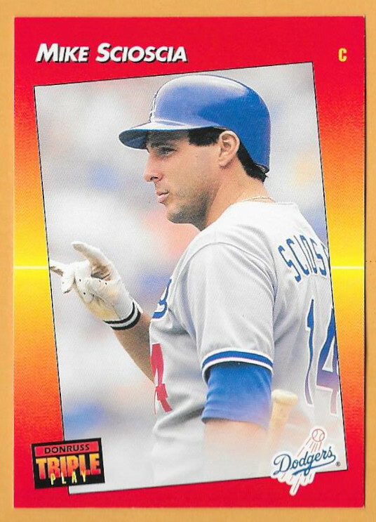 MIKE SCIOSCIA LOS ANGELES DODGERS #191 - DONRUSS TRIPLE PLAY NM-MT 1992