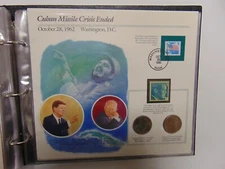 INFORMATION CARD HALF DOLLAR SET & STAMPS COMBO JOHN F KENNEDY MISSILE CRISIS