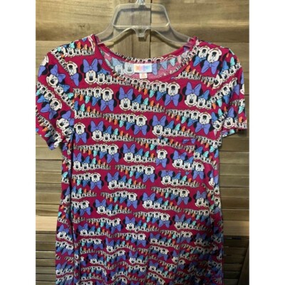 Disney LuLaRoe Minnie Mouse Dress Casual Retro Vacation Summer Pink Women Sz XS