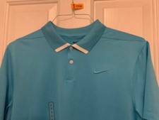 NEW w/ tags NIKE DRI-FIT light Blue Golf Polo Shirt Mens Size Small
