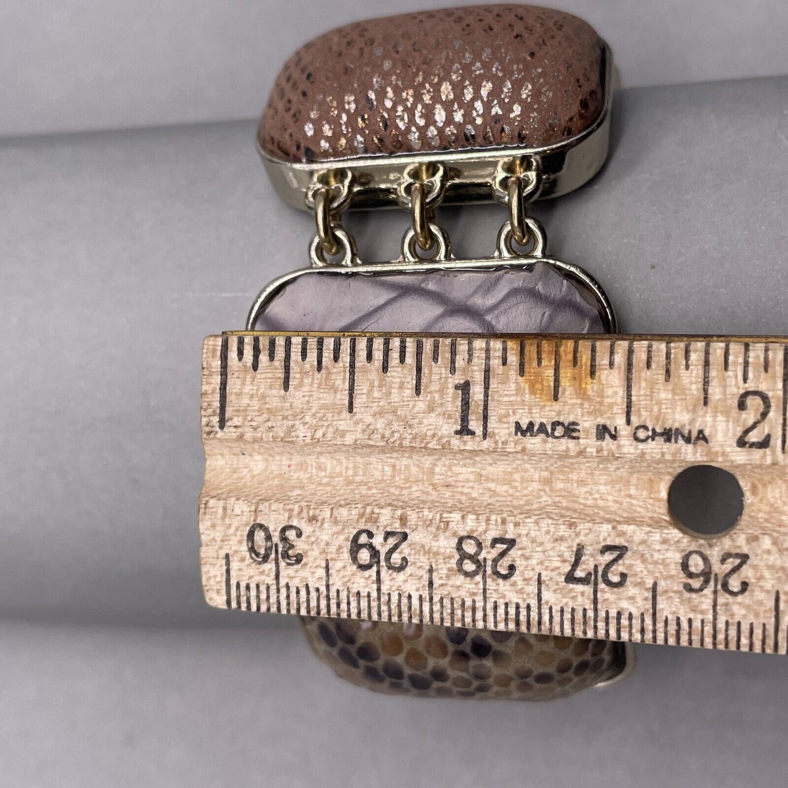 Animal Print Rectangular link Multi-Link Bangle B… - image 12