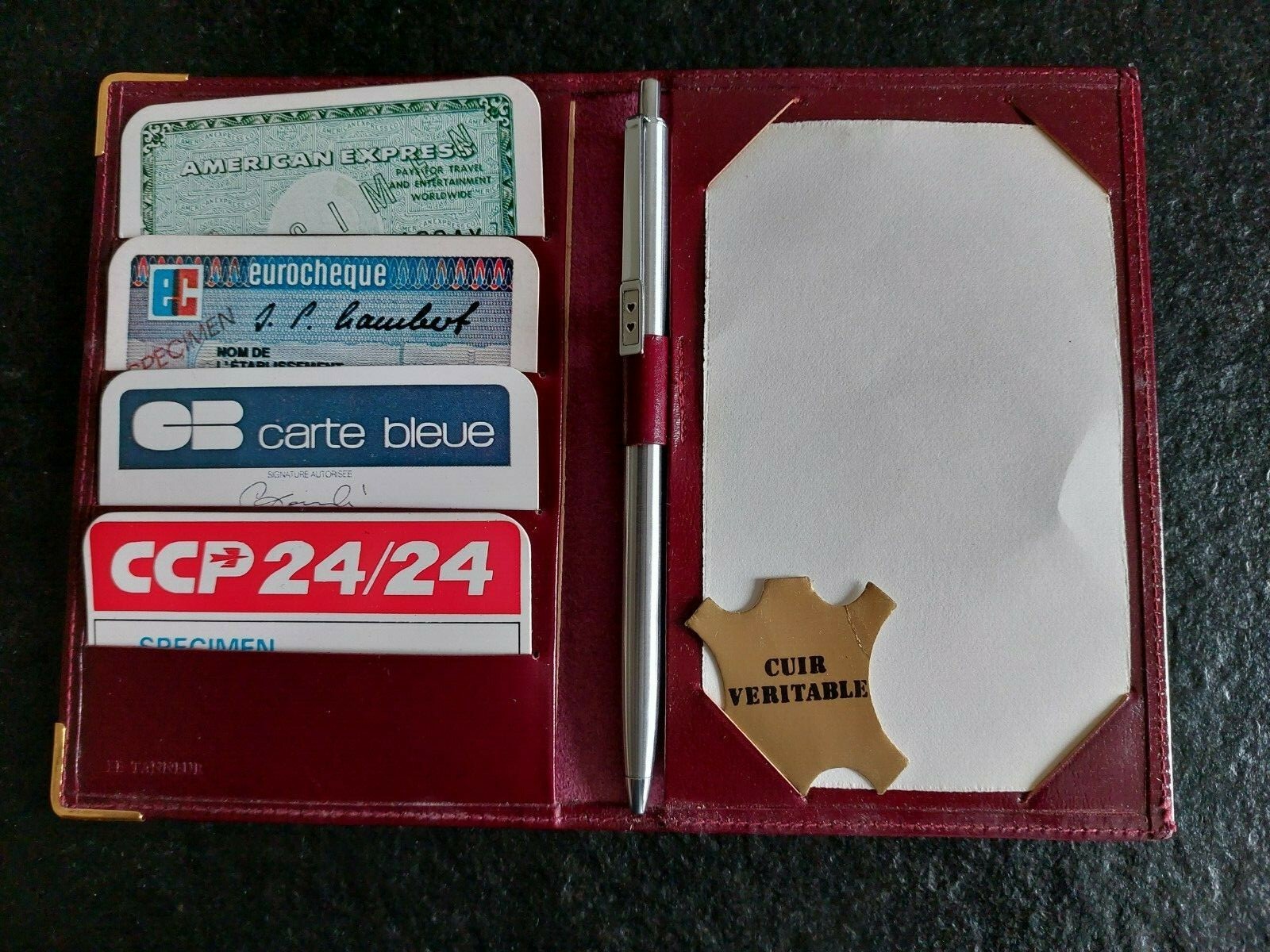 Porte-cartes avec stylo bureau Paper Mate rétractable et support cartes de visite