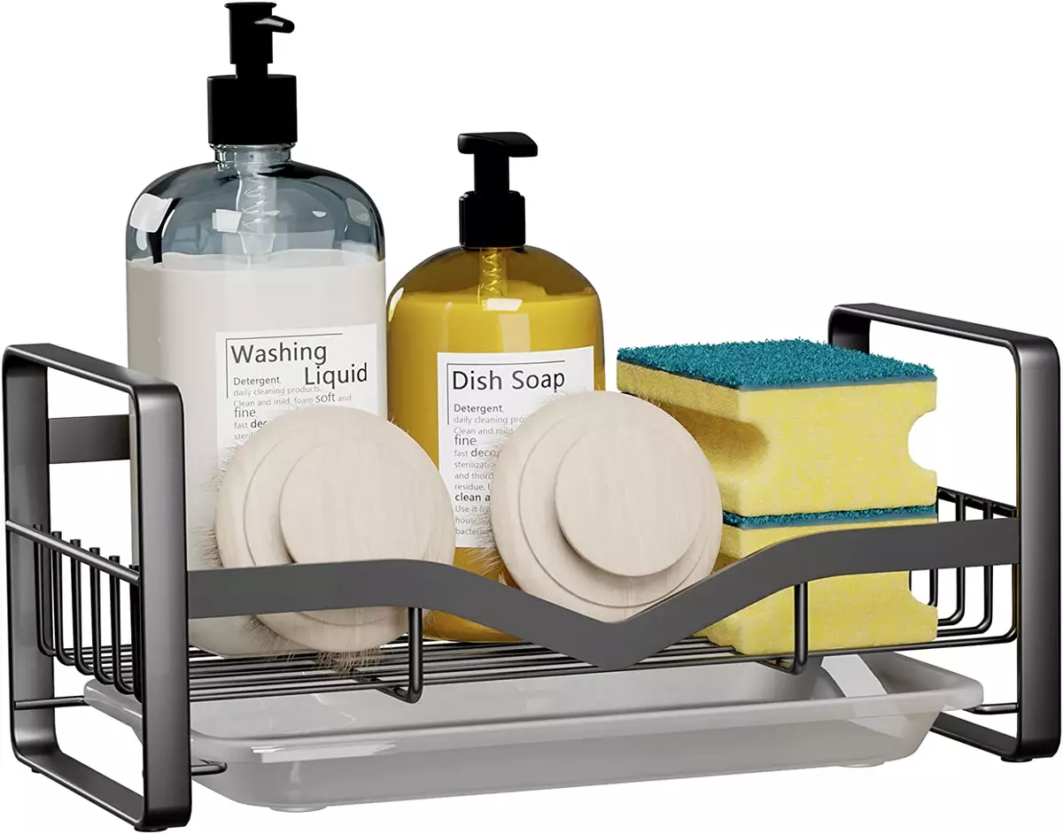 Kitchen Sink Caddy, Sink Sponge Holder, Dish Brush and Scrubber