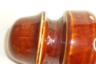Vintage Ceramic Brown Glazed Electrical Insulator Mushroom 3.25" across Threaded — photo 5