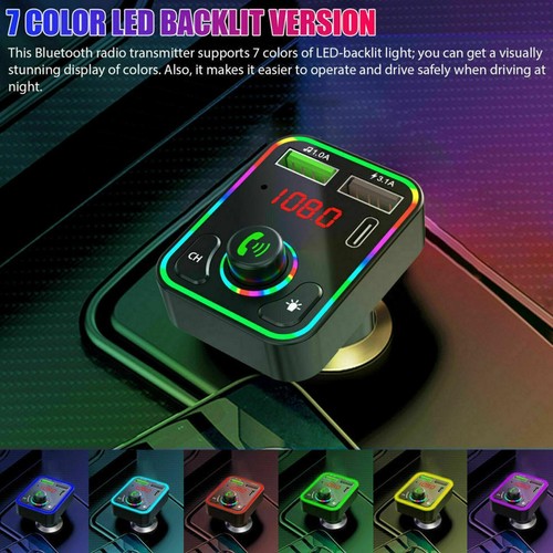 Bluetooth Car Wireless FM Transmitter Adapter 2USB PD + AUX MP3 A69C Q5N6 T U6P2 - Picture 5 of 12