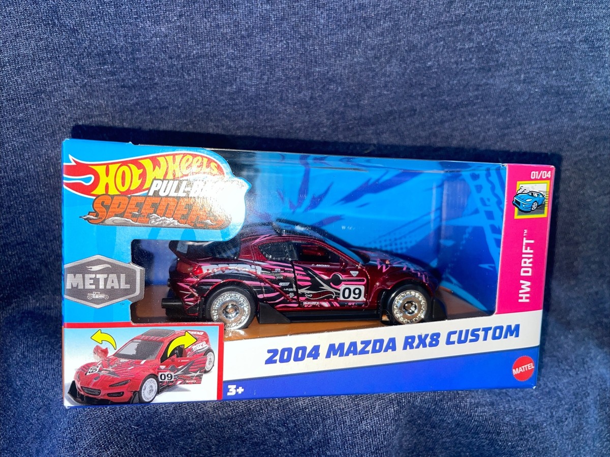 Hot Wheels Pull-back Speeders Red 2004 Mazda RX-8 Custom 1/43 Car
