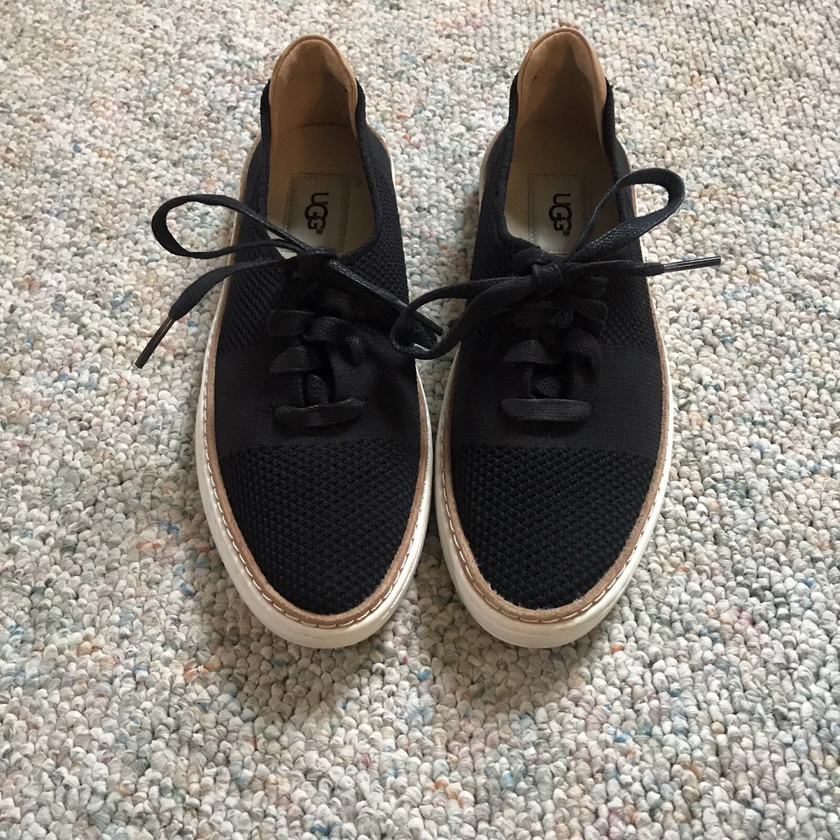 UGG Women s Black PINKETT Low Rise Sneakers Size 6 eBay