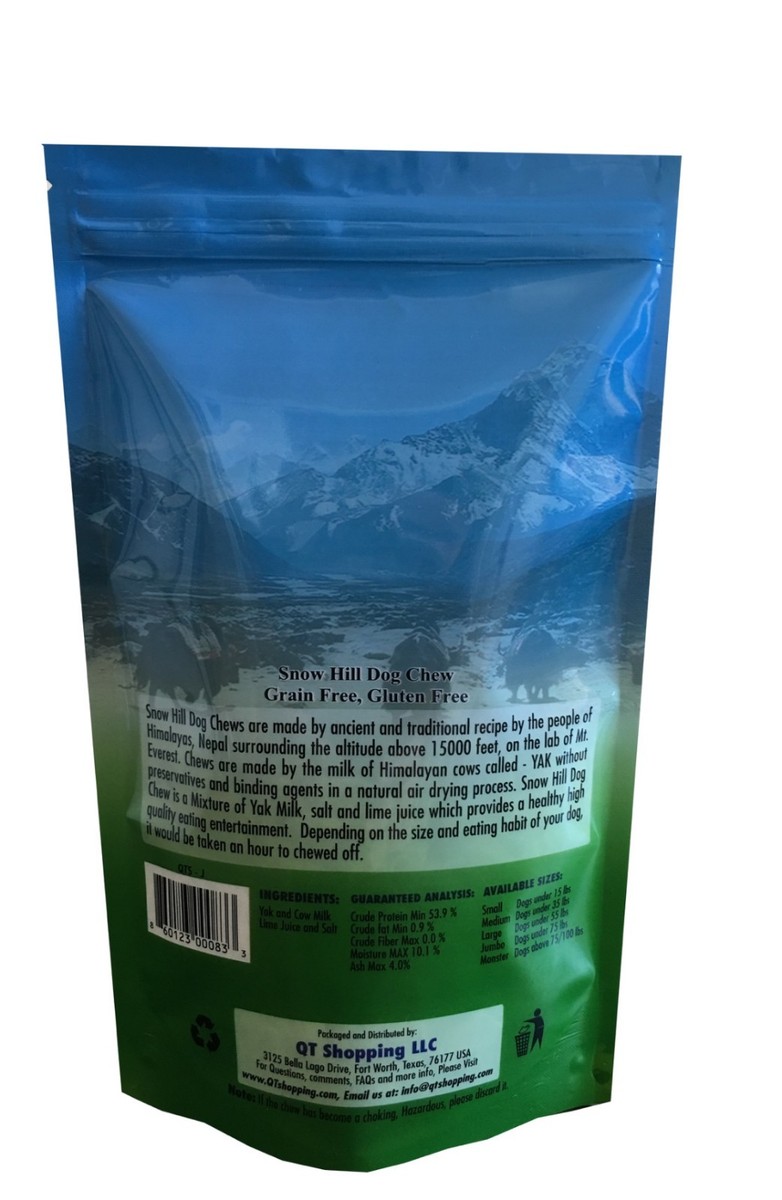 EcoKind Yak Milk Dog Chews for Large Dogs, Yak Stick Dog Treats, Himalayan Dog Chews, 1 Pack, 3