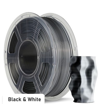 JAYO Dual-Color Black & White SILK PLA+ 1.1kg 1.75mm 3D Printer Filament Shiny