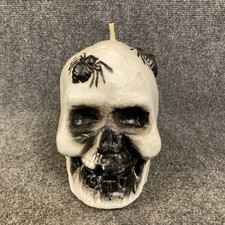 Vintage Guild House 7"T Unused Halloween Decor Spider Halloween Skull Candle