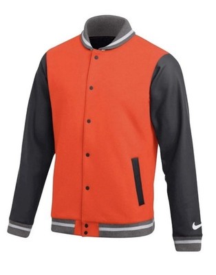 Nike Team Orange Size Large Letterman Jacket DJ5971-820