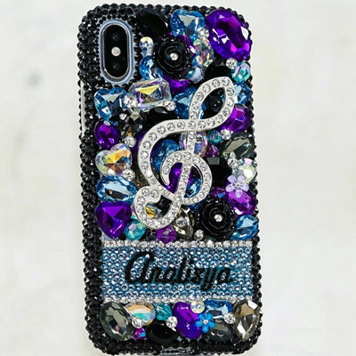Personalized Name Initials Crystals Pearls Case For Sony Boost Mobile Nokia