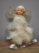 Vintage Holt Howard Feather Angel Christmas Tree Topper 1950s Ceramic Head