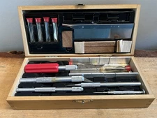 VTG, Deluxe Hobby Knife Set w/ Wooden Case. Missing One Utility Utensil.