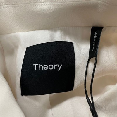 THEORY Admiral Crepe Classic Car Coat Women's Size M Rice | eBay