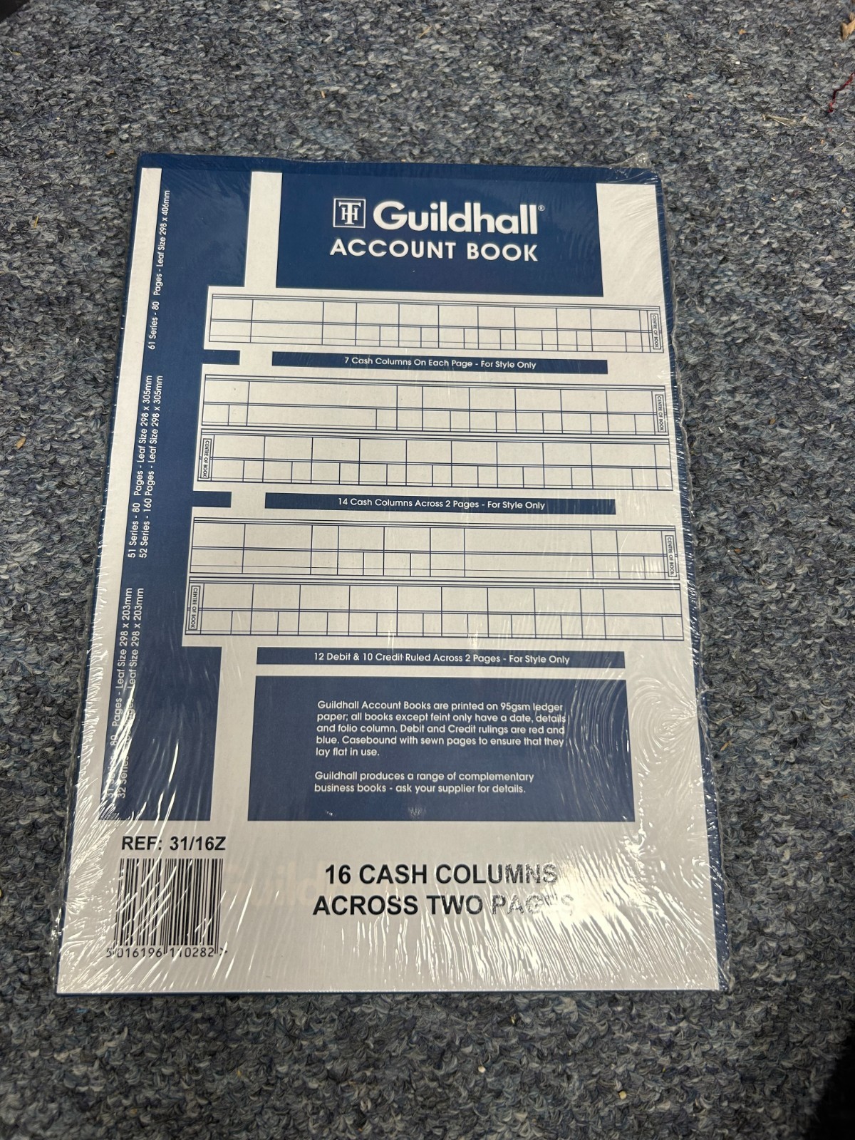 Guildhall A4 Accounts Book 80 Page Cash Column Account Ledger Record 31/16Z
