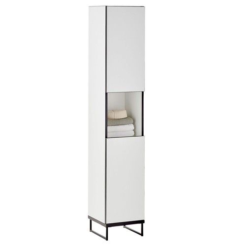 Hochschrank - weiß matt - schwarz - 30 cm breit - Bild 3 von 10