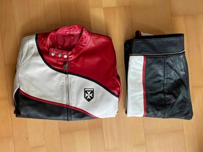 HARRO    Herren Motorrad-Kombi Rot/Weiß/Schwarz Vintage Gr.48 / Lederkombi / TOP