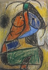 Joan Miro Donna 1976 Chromolithografie Frau 1987