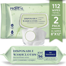 X Large Wet Wipes for Adults - 2 Packs of 56 112 Count Disposable Incontinence