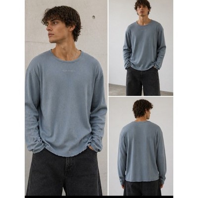 Nude Project Ribbed Long Sleeve T Shirt XL Raw Edge Minimal Streetwear