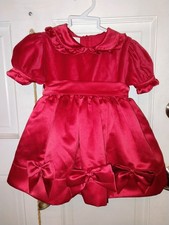 Sale Red Velvet & Satin 6m Girls Christmas Dress