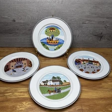 Villeroy & Boch Design Naif  8.25” Salad  Plates Porcelain Luxembourg~Set Of 4