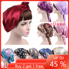 Satin Muslim Women Hijab Turban Chemo Cap Hair Loss Hat Head Scarf Cover