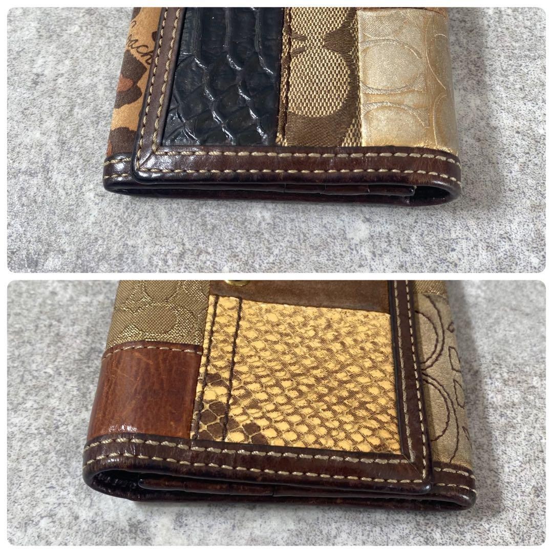 COACH Patchwork Crocodile Python Leather Long Wal… - image 21