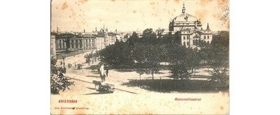 1900s Kristiania (Oslo) Norway Postcard - Nationaltheatret Theatre - af Pro Synt