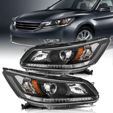 For 2013 2014 2015 Honda Accord Sedan W/O LED DRL Projector Halogen Headlights