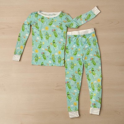 Little Sleepies Pickle Power Soft Bamboo Pajama Set Long Sleeve and Pants Sz 5/6