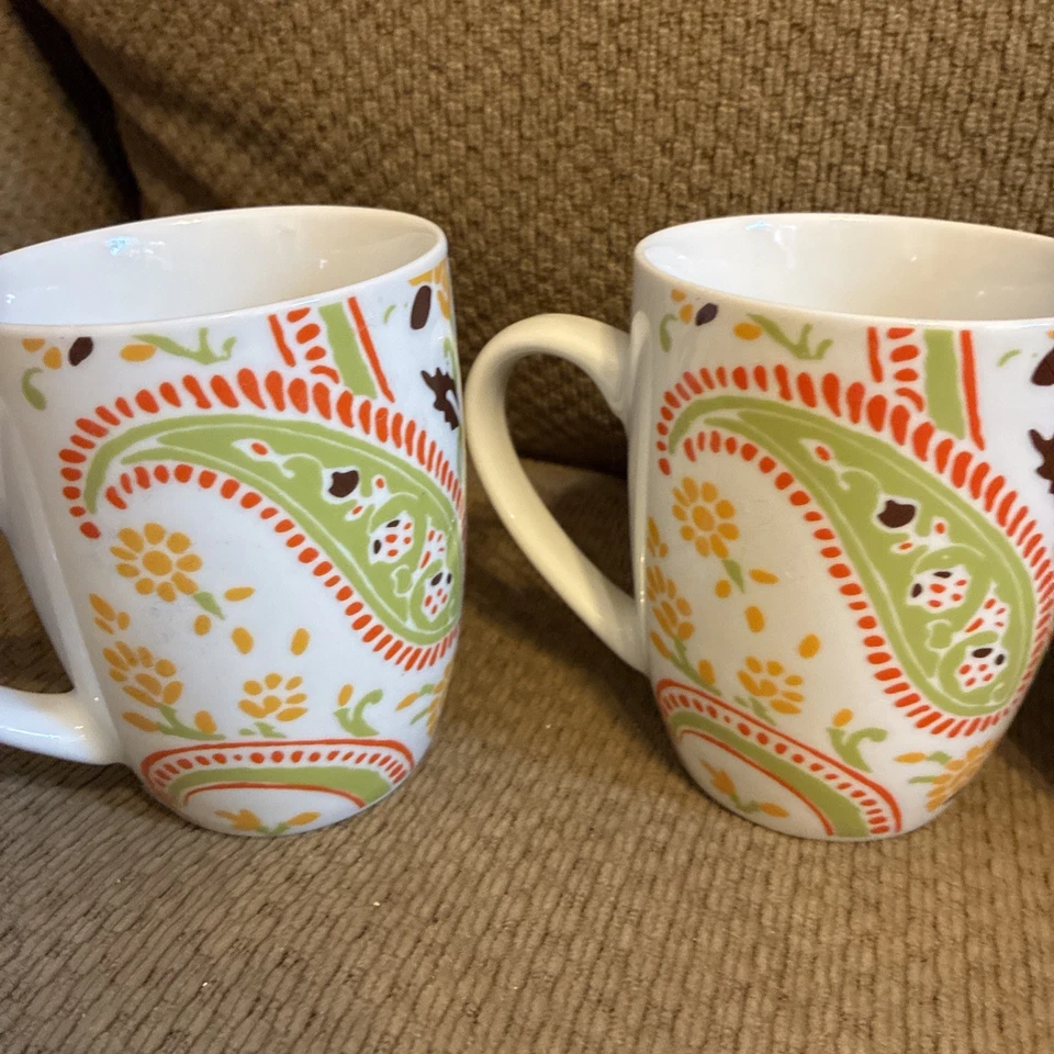 Padrão Rachel Ray Paisley! Conjunto de 4 canecas de café #K014 - Imagem 2 de 3