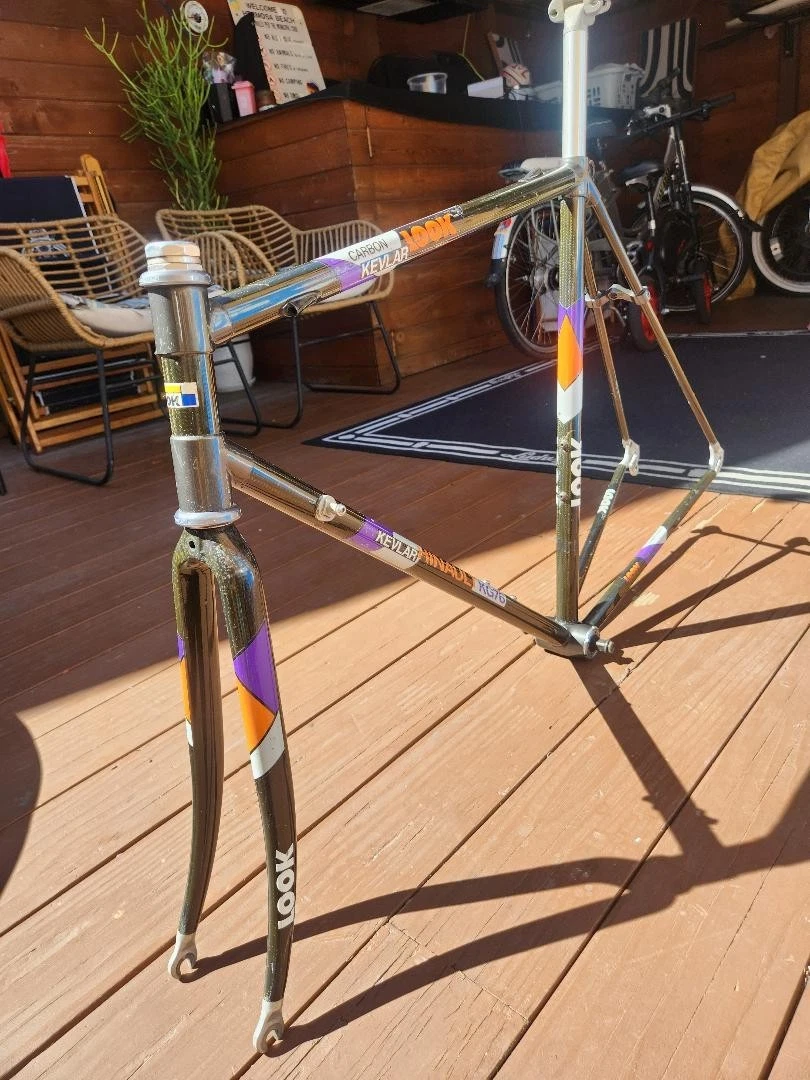 Cadre Vélo Route Look KG 131 Carbone Rouge - Taille 55cm - Frameset Avec Fourche